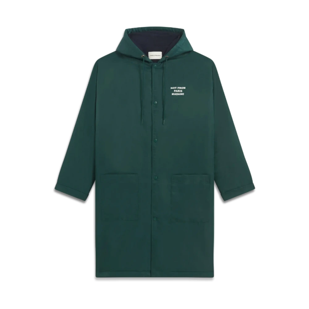 Drole de Monsieur Parka Slogan Jas in Donkergroen Green Heren