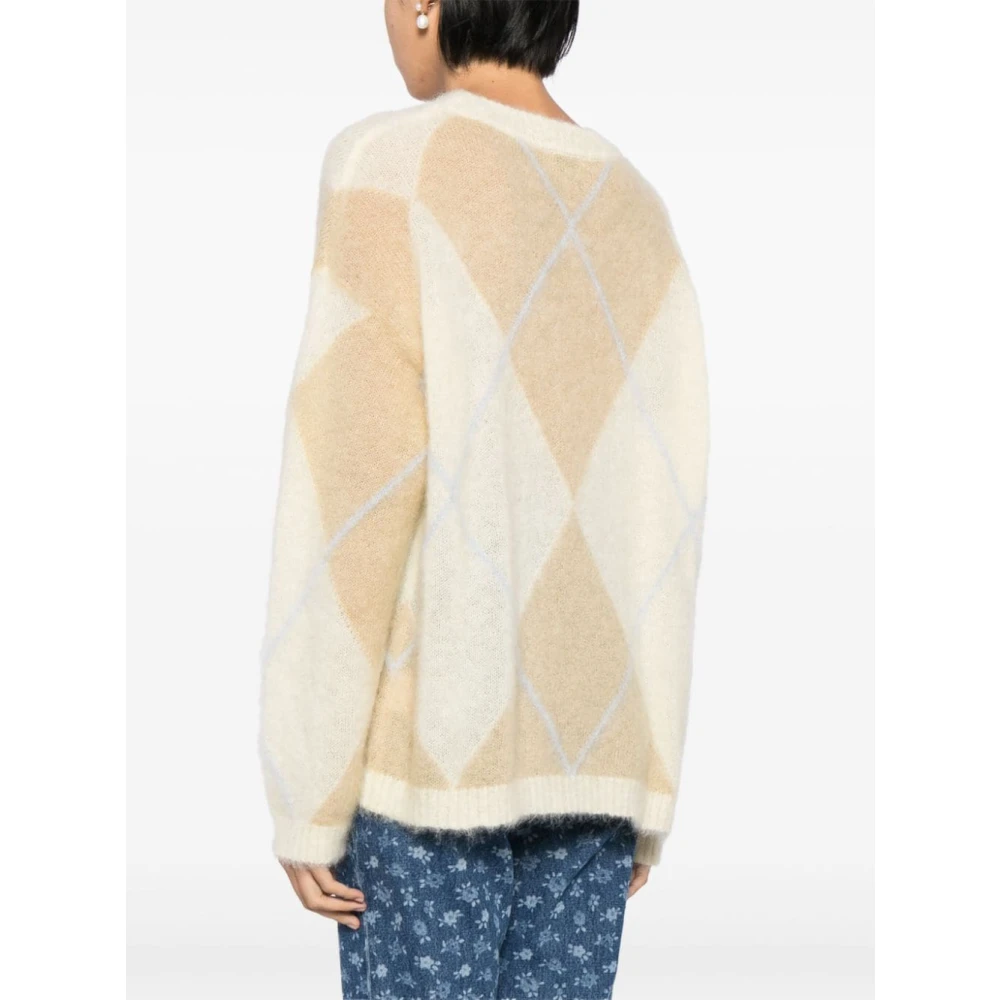 Ganni Multikleur Mohair O Neck Sweater Multicolor Dames