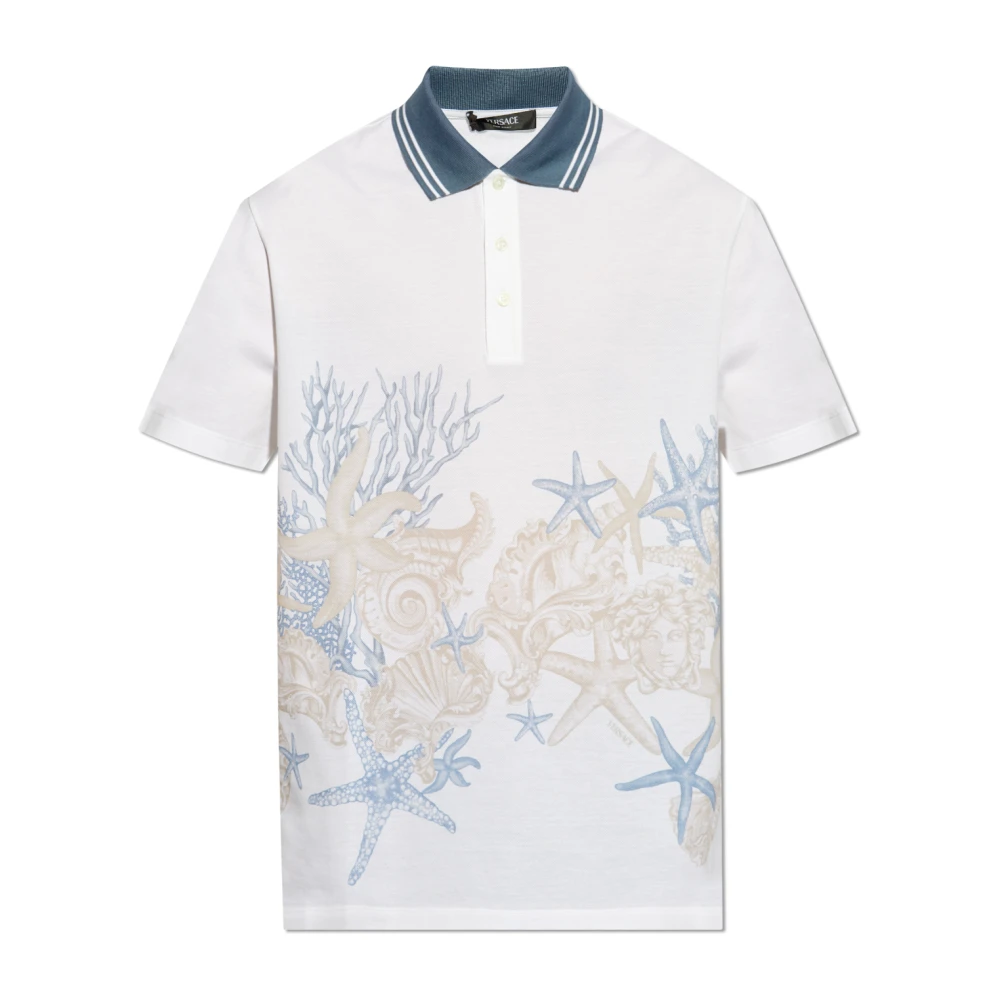 Versace Polo met logo White Heren