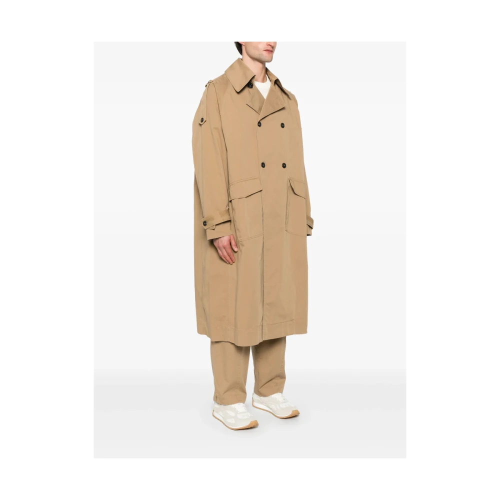 Isabel Benenato Beige Double-Breasted Jas met Riemmanchetten Beige Heren