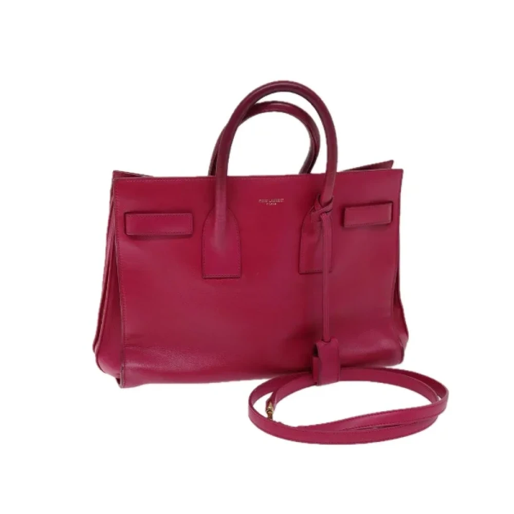 Saint Laurent Vintage Pre-owned Leather handbags Pink Dames