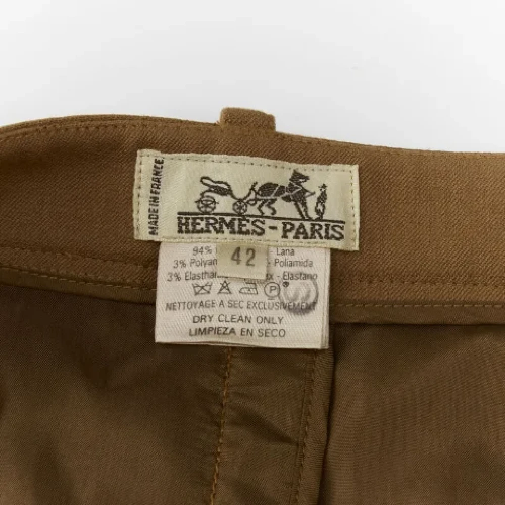Hermès Vintage Pre-owned Wool bottoms Brown Dames