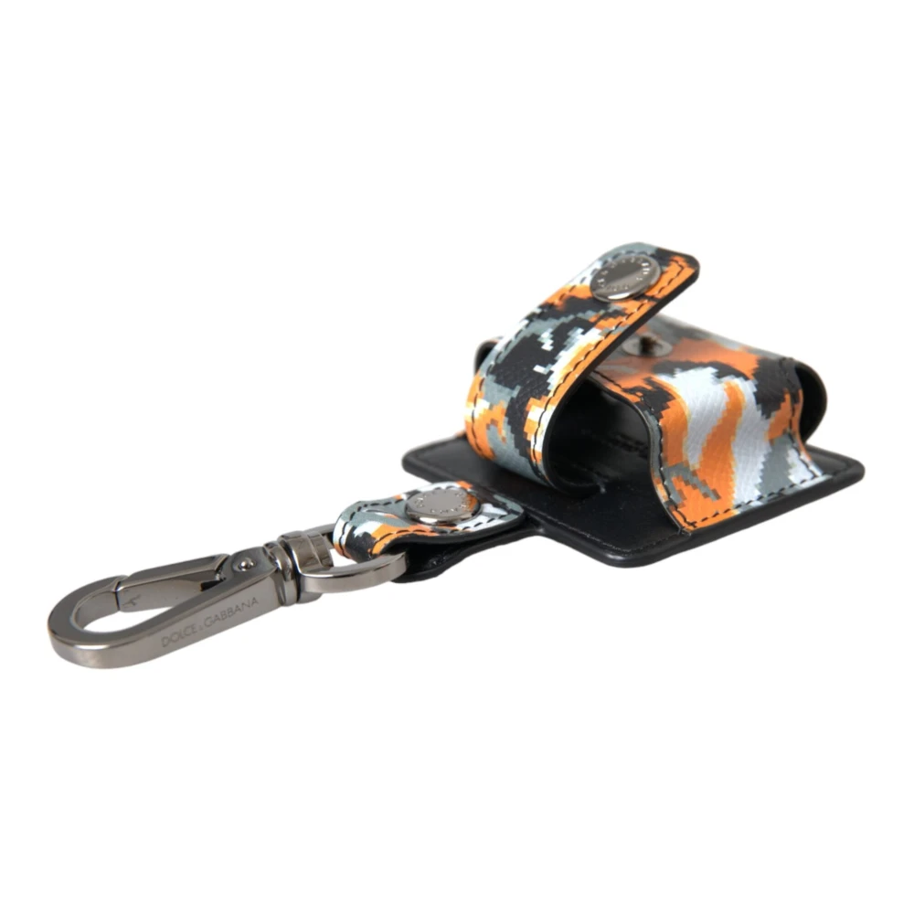 Dolce & Gabbana Multicolor Camouflage Leren Airpods Hoesje Multicolor Unisex