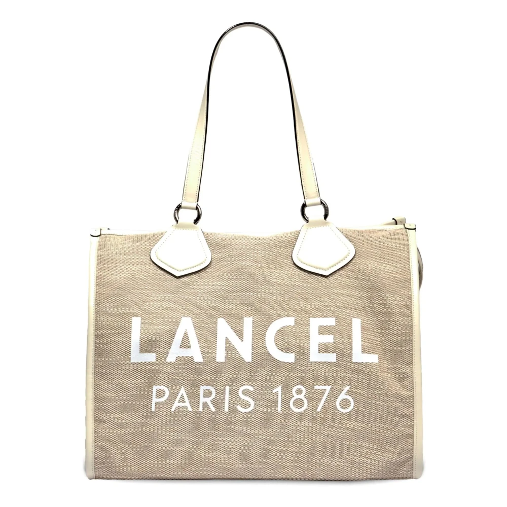 Lancel Natuurlijke Witte Tote Tas Beige Dames