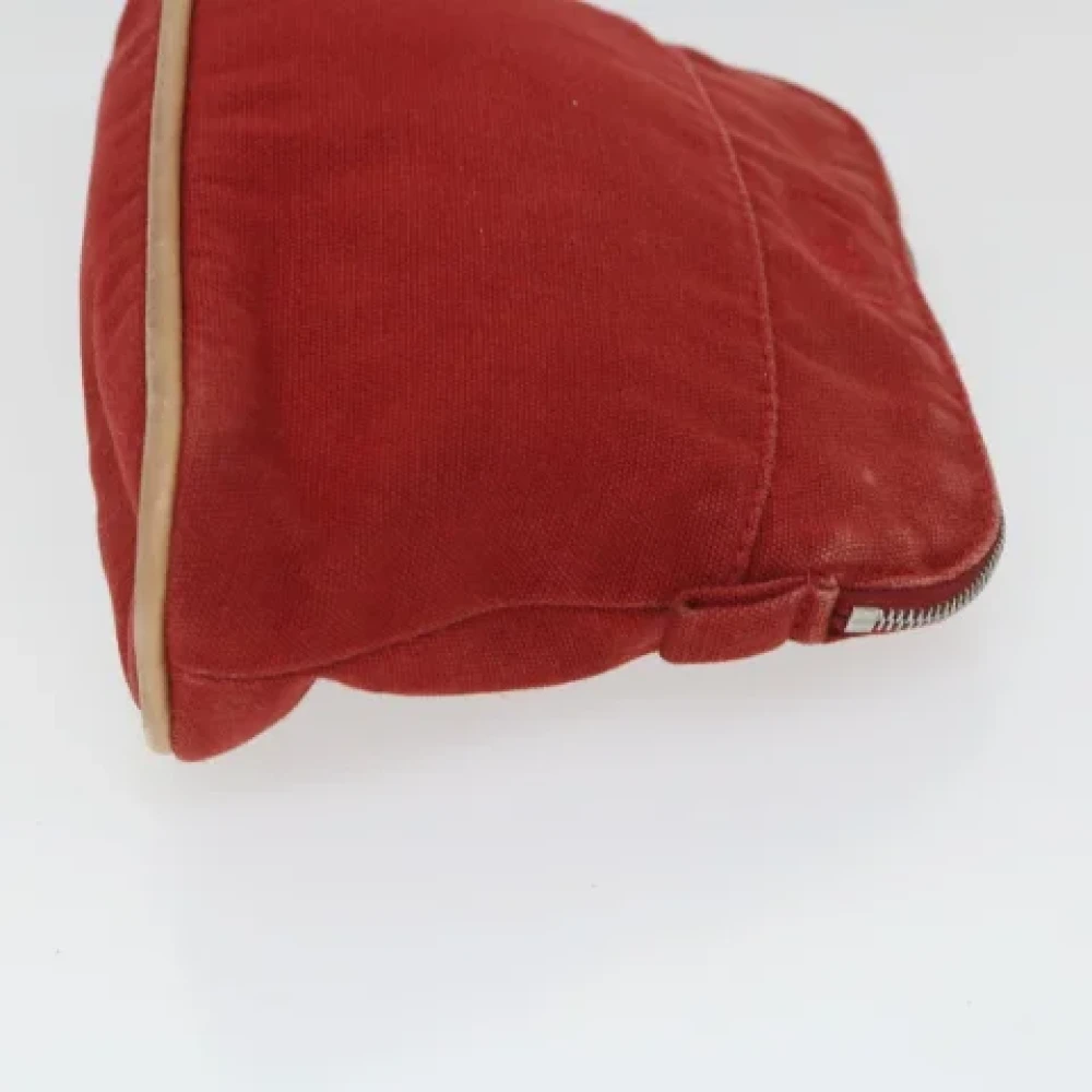 Hermès Vintage Pre-owned Canvas pouches Red Dames
