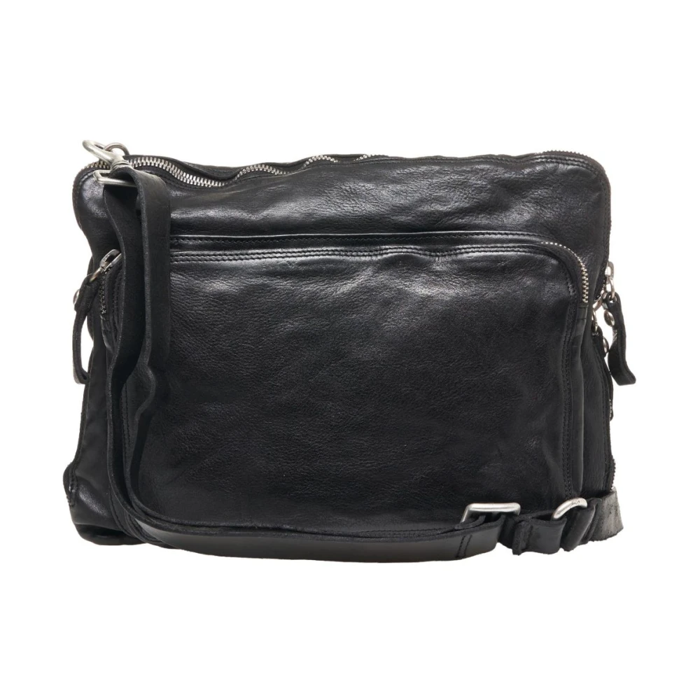 Campomaggi Zwarte Leren Bucket Bag & Rugzak Black Heren