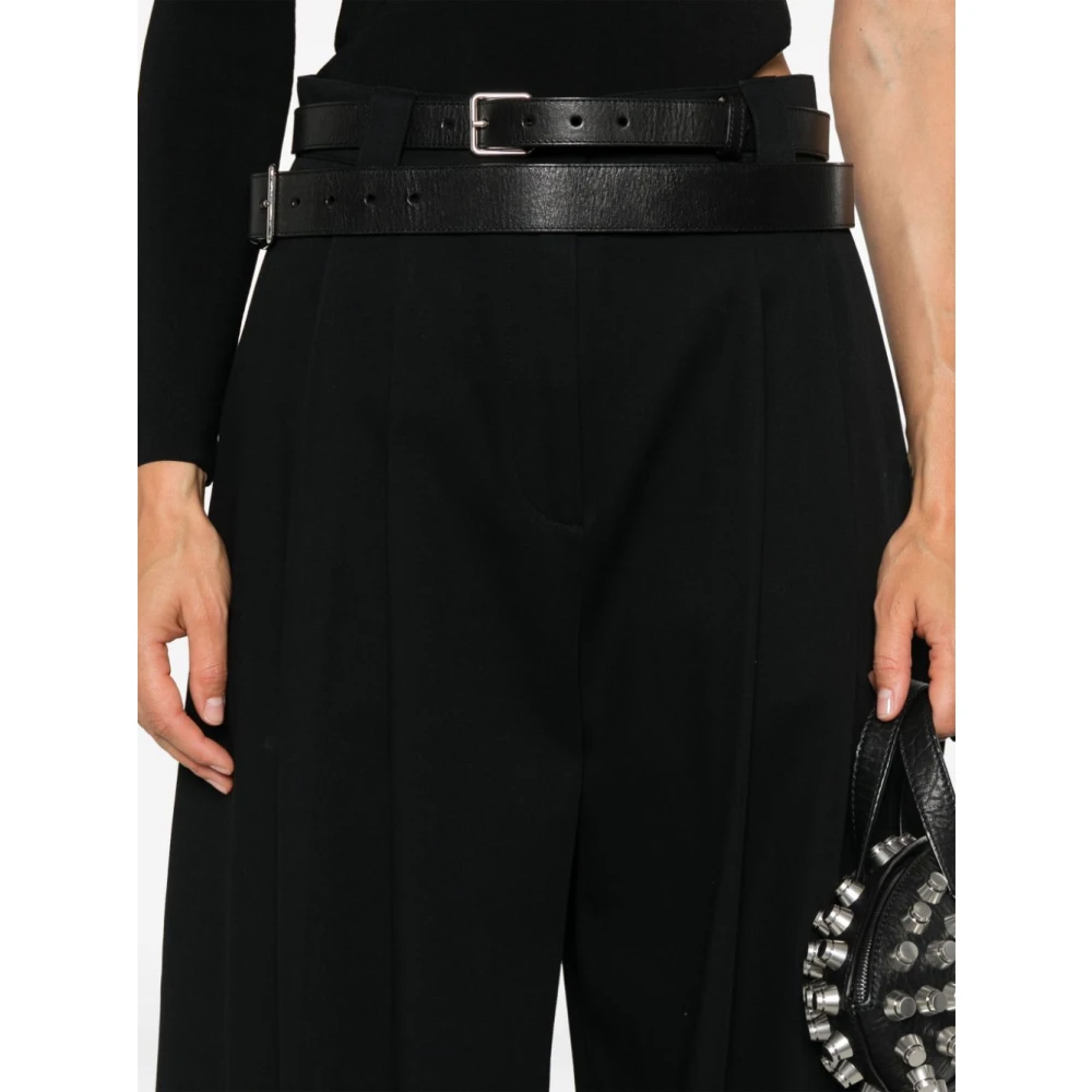 alexander wang Zwarte Wijde Katoenen Broek Black Dames