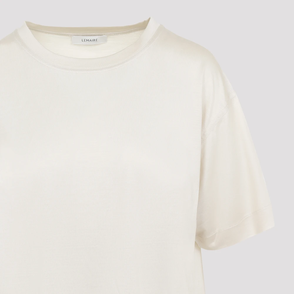 Lemaire Zijden T-shirt Korte Mouwen Wit White Dames
