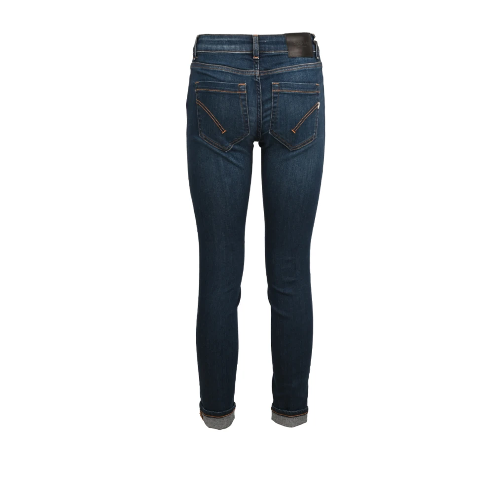 Dondup Skinny Fit Katoenen Jeans Enkel Lengte Blue Dames