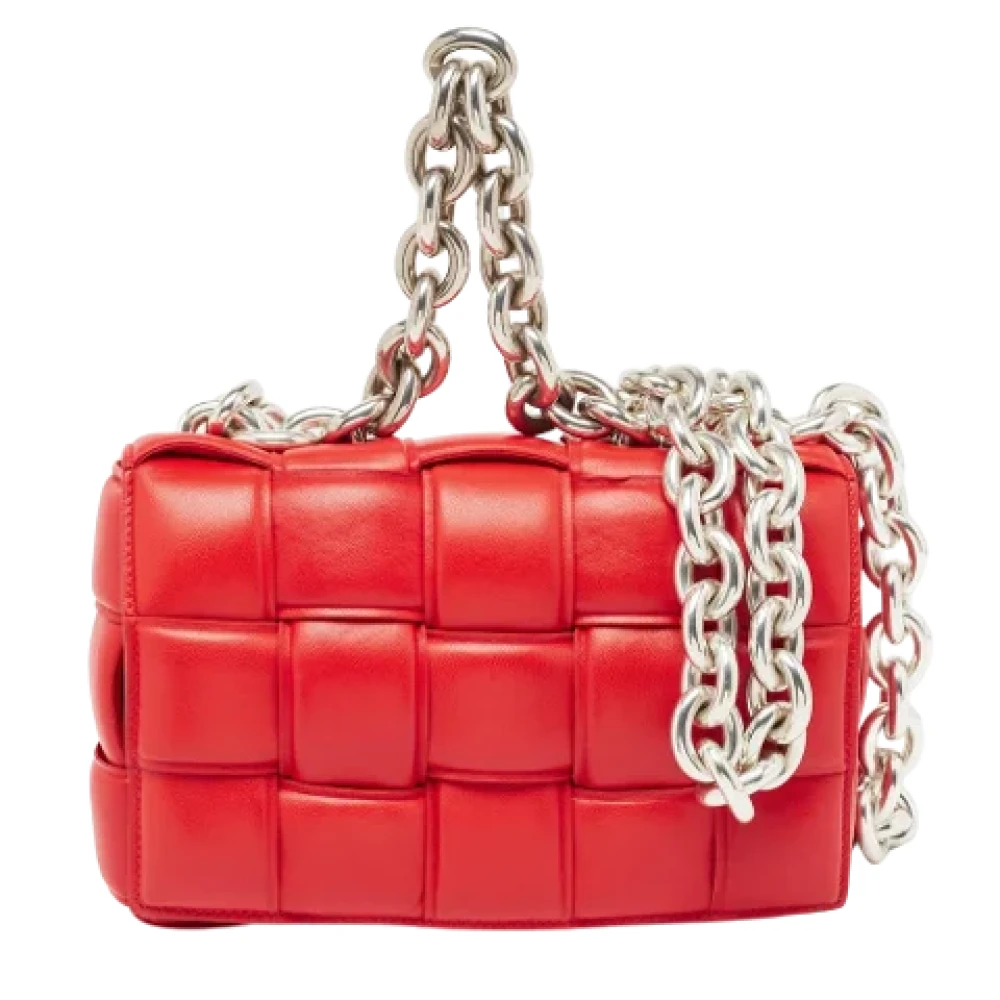 Bottega Veneta Vintage Pre-owned Leather shoulder-bags Red Dames