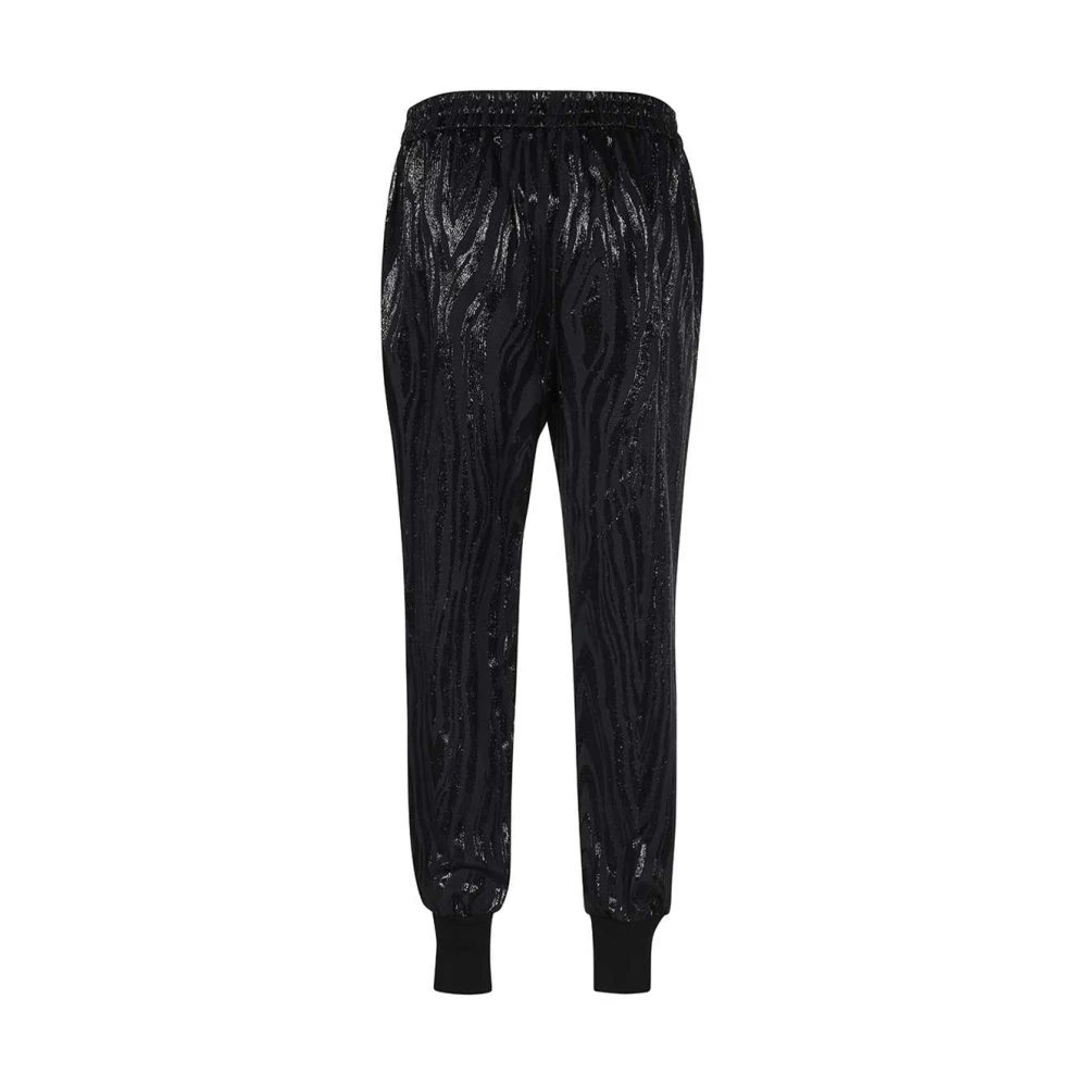 Stella Mccartney Lurex Joggers met Geribbelde Enkelboeien Black Dames