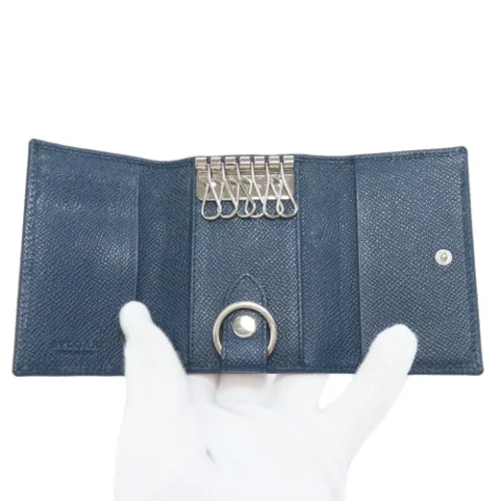 Bvlgari Vintage Pre-owned Leather key-holders Blue Heren