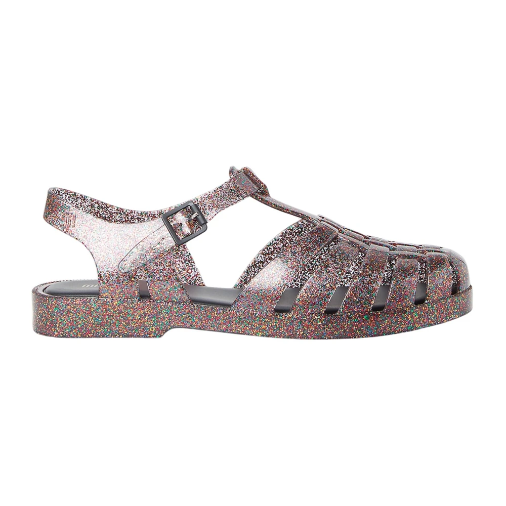 Melissa Multicolor Flat Sandals, Female, 3 Uk, Possession Glitter Jelly Sandals