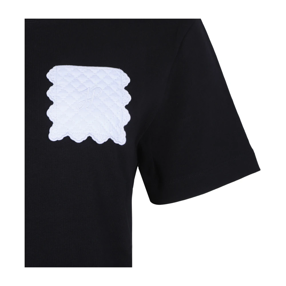 Patou Gewatteerd Zak T-Shirt Zwart Black Dames