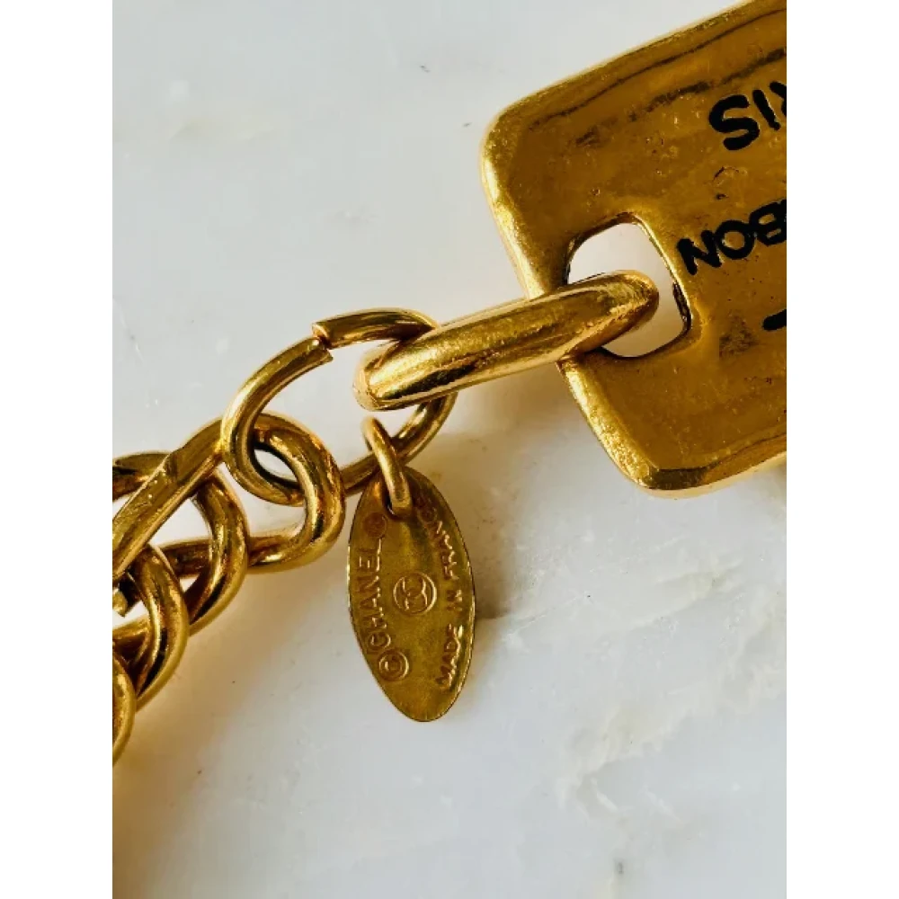 Chanel Vintage Pre-owned Fabric belts Yellow Dames