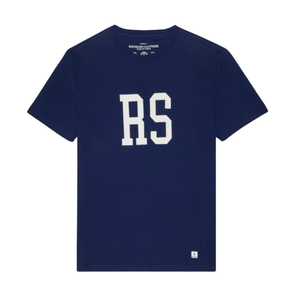 Redskins Bedrukt Logo T-shirt Blauwe Ronde Hals Blue Heren