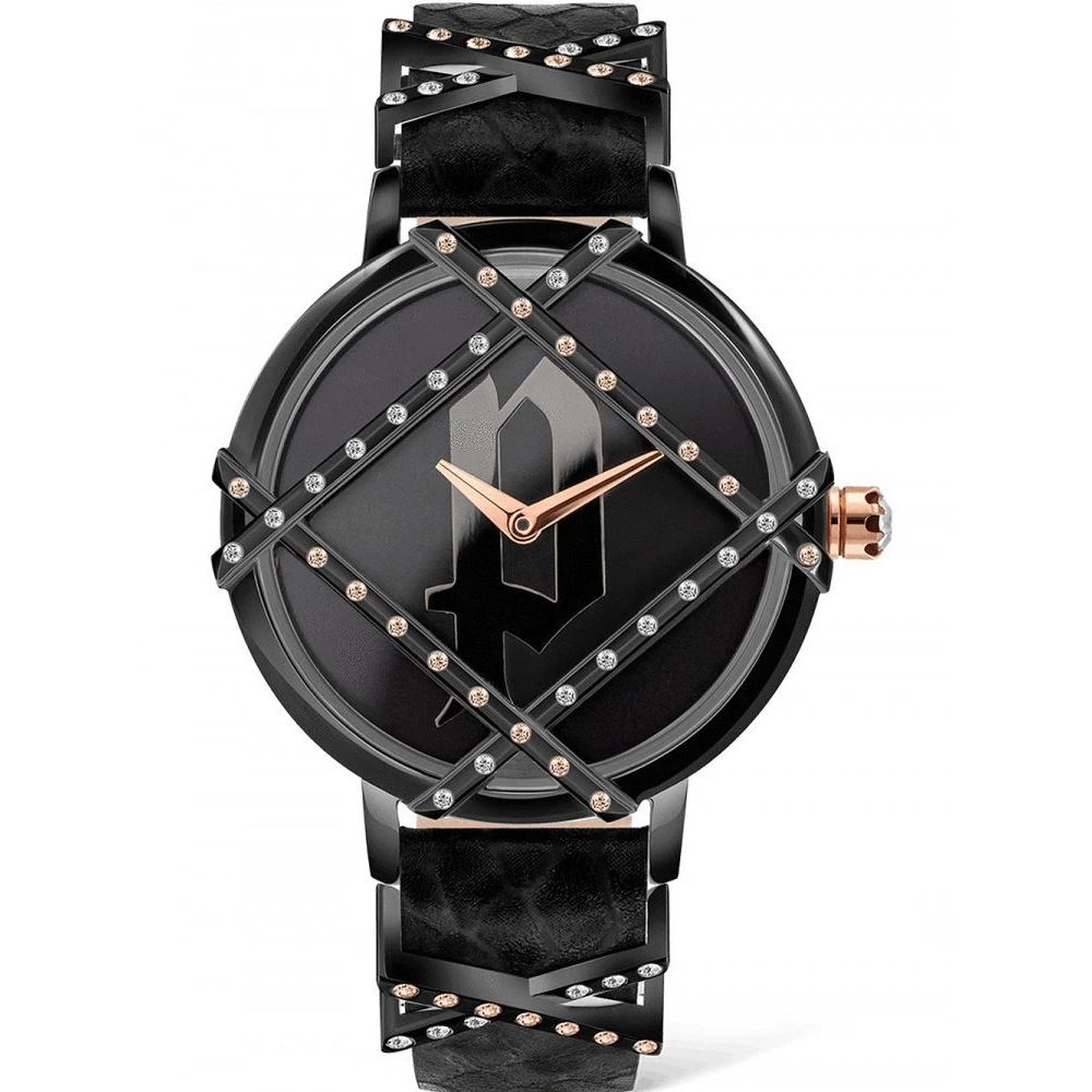 Police Men's Black Watches, One Size, Stylish Leather Watch Rila