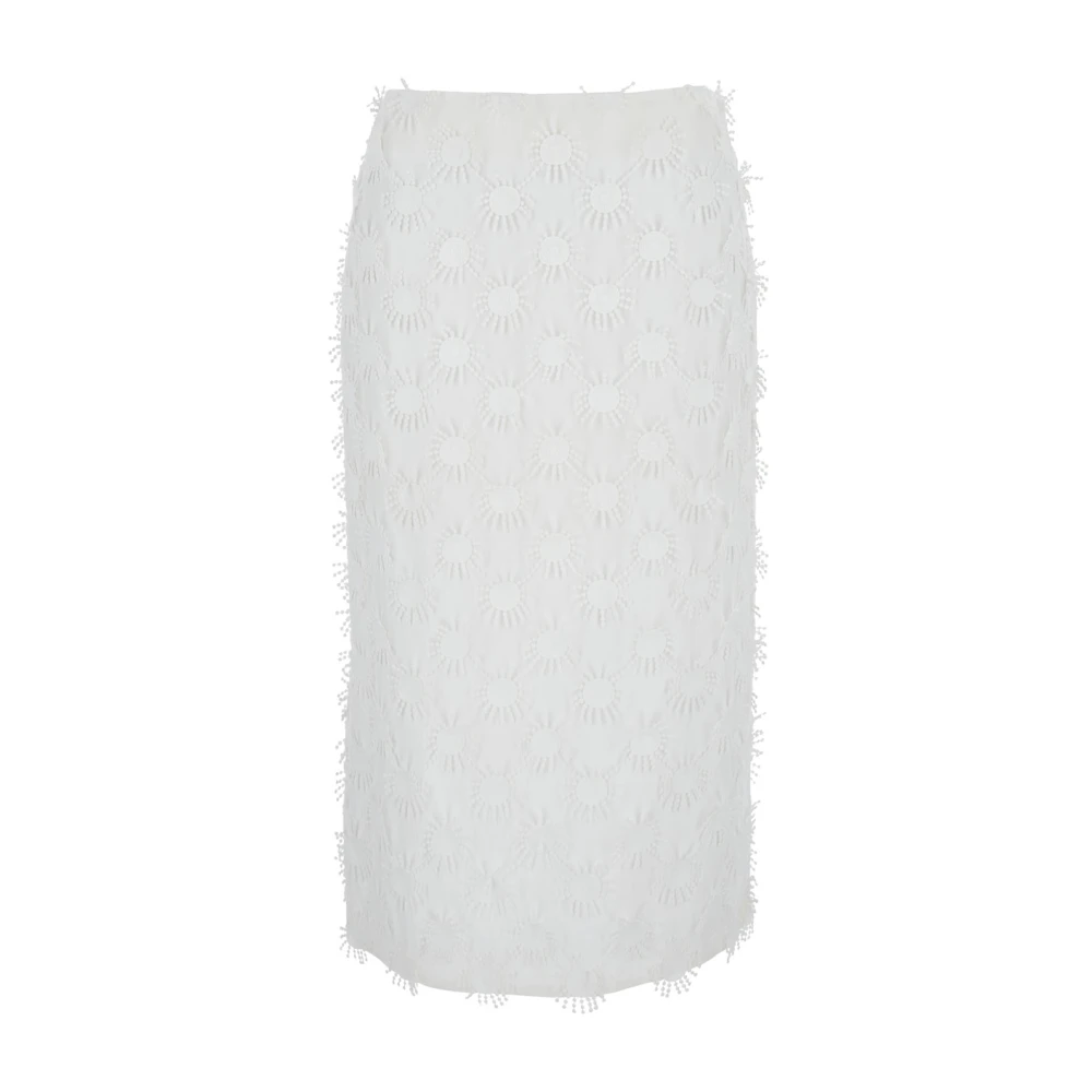 Msgm Witte Rok met Applicaties in Katoenmix White Dames