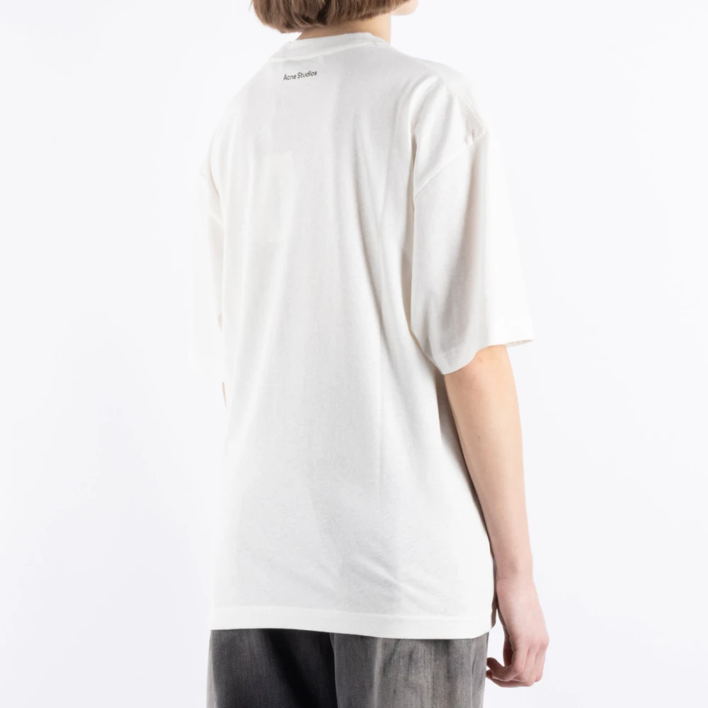 Acne Studios Wit Katoenen T-Shirt Cl0344 White Dames