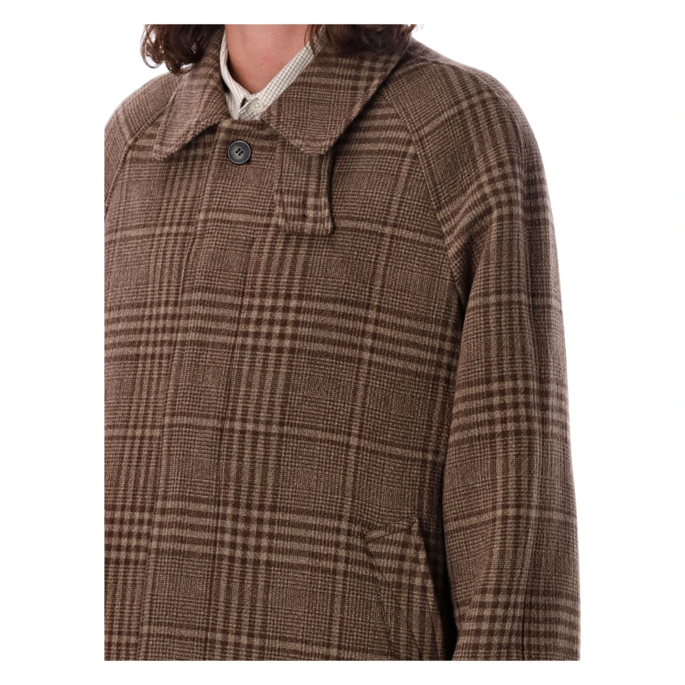 mfpen Bruine Geruite Wollen Jas Stijlvolle Buitenkleding Brown Heren