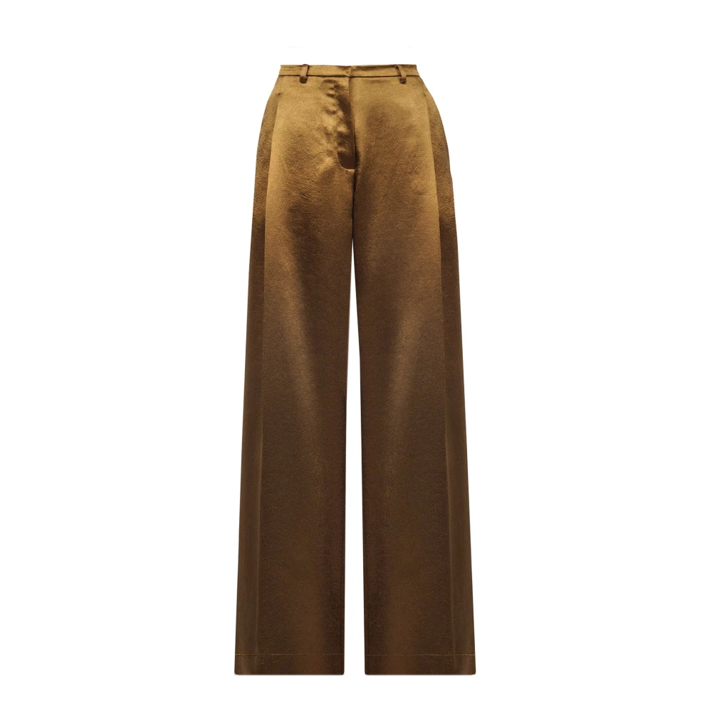 Alysi Women's Brown Wide Trousers - Wide Trousers - S - Trousers