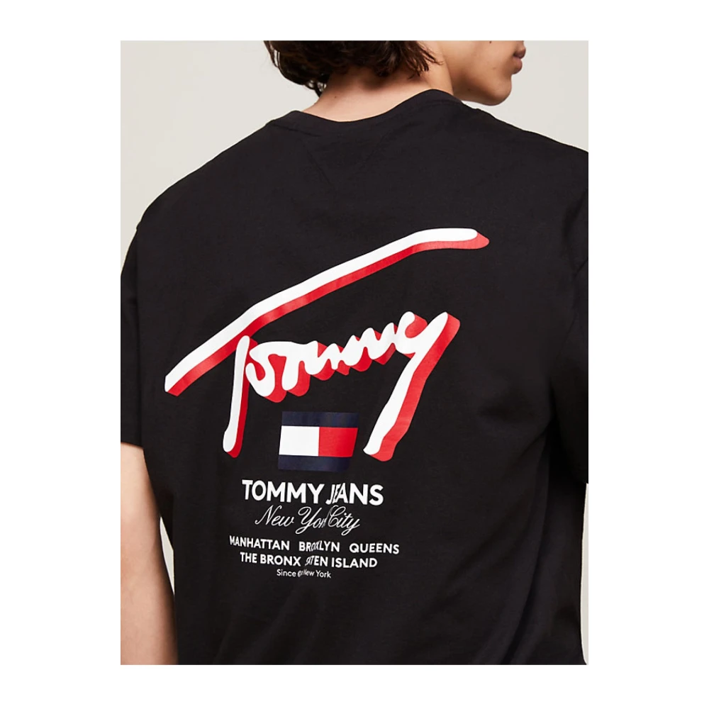 Tommy Jeans Zwart Logo Print T-Shirt Black Heren