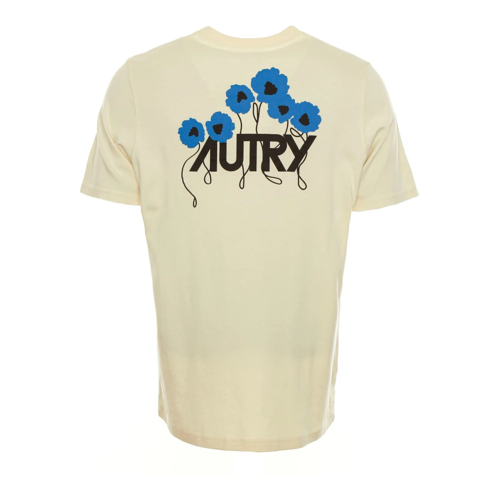 Autry Casual T-shirt met logo-print Beige Heren