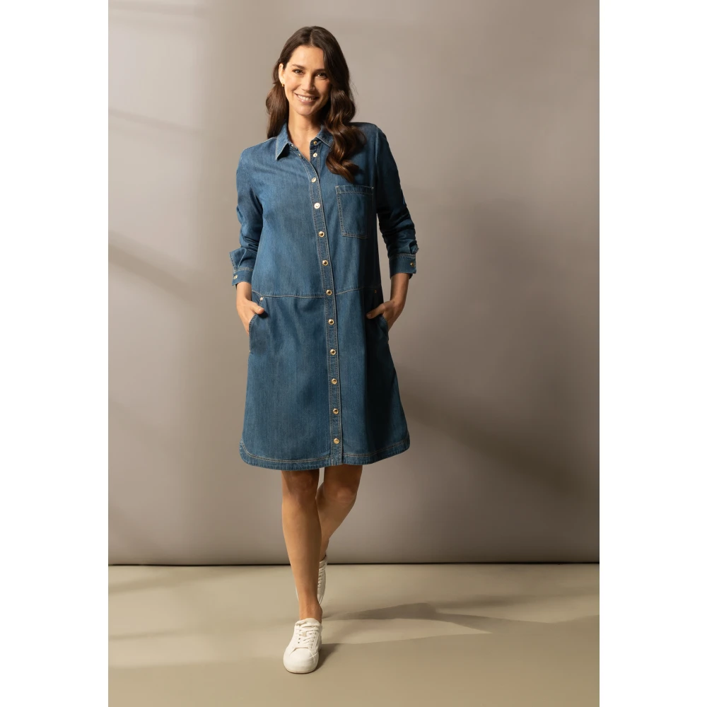 Betty Barclay Knoopsluiting Jurk Blue Dames