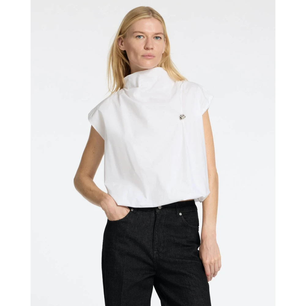 Selected Femme Blouse met korte mouwen en bloemenprint White Dames
