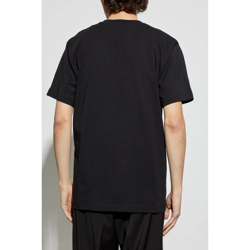 Moschino T-shirt met geborduurd logo Black Heren