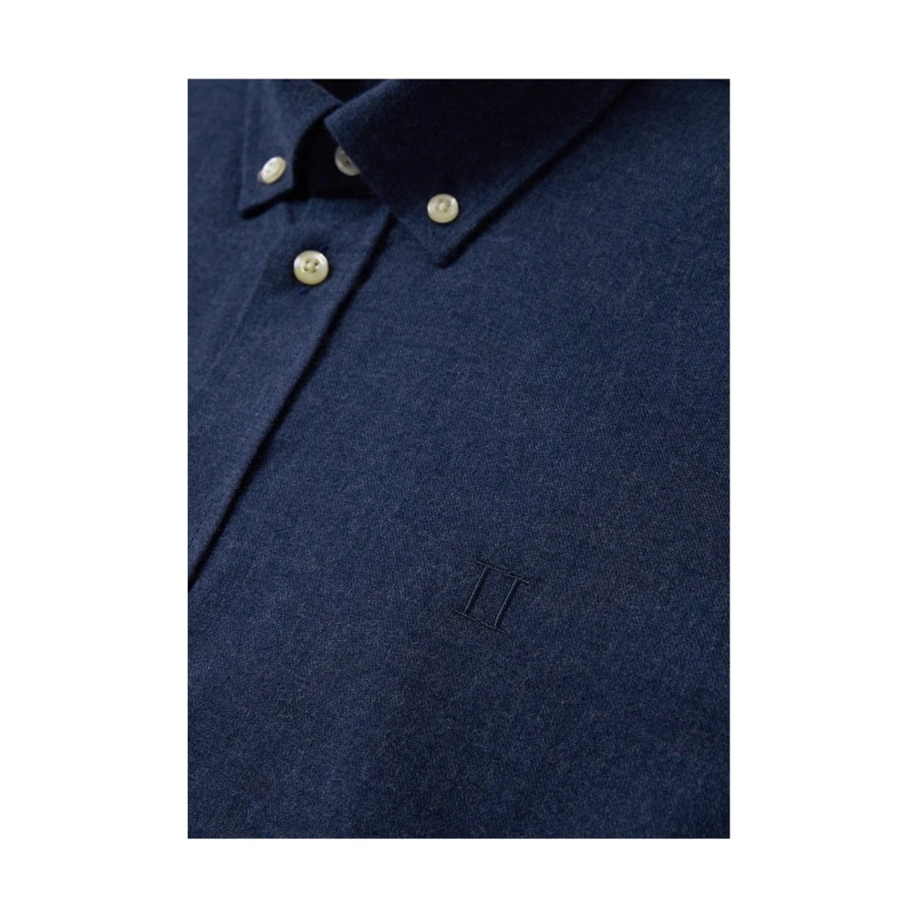 Les Deux Navy Geborstelde Textuur Reg Shirt Blue Heren