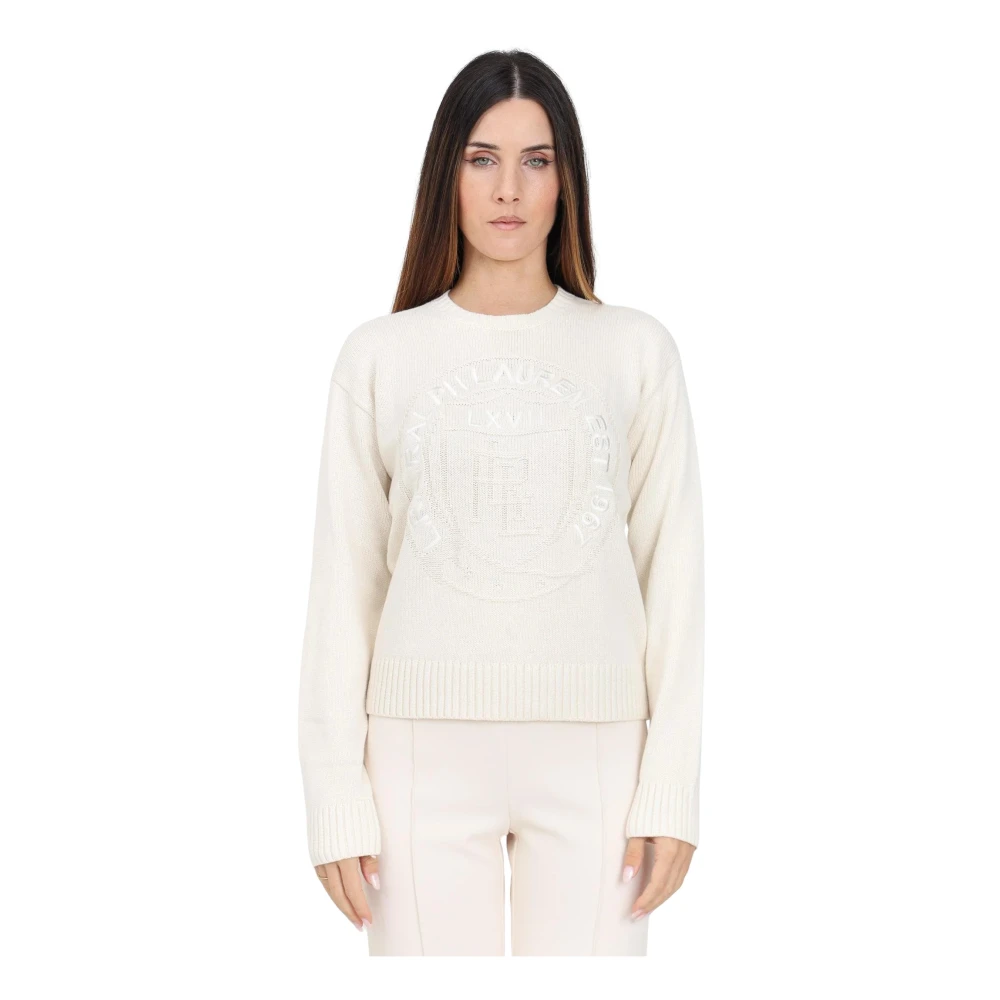 Ralph Lauren Riednee Pullover met Lange Mouwen Beige Dames