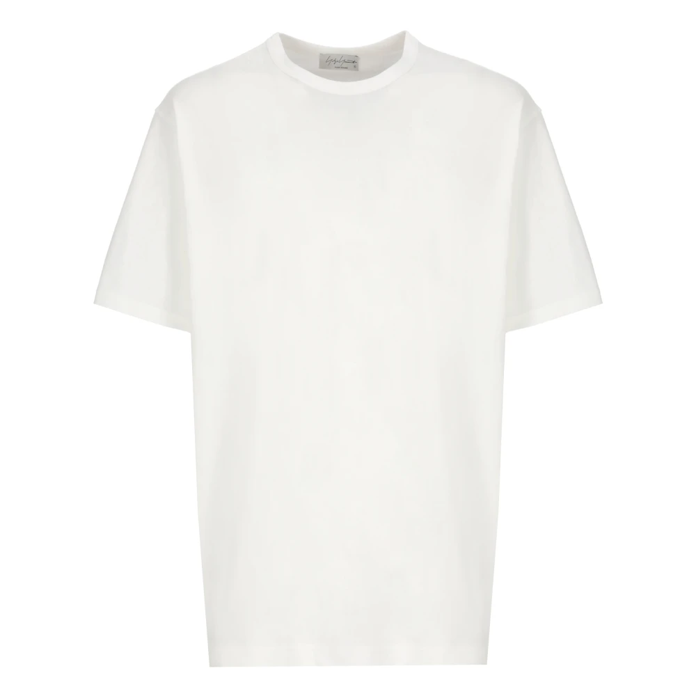 Yohji Yamamoto Witte Crew Neck Katoenen T-shirt White Heren