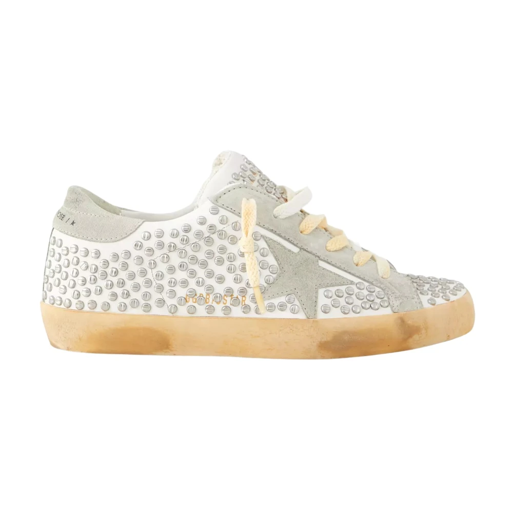 Golden Goose Super-Star Studded Leather Sneakers Dames Schoenen Grijs