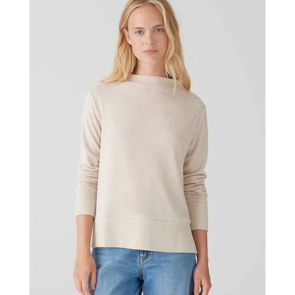 Opus Lange mouw top met Somelana Beige Dames