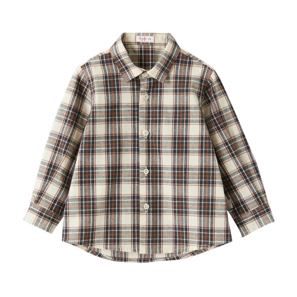 Il Gufo Boys Multicolor Cotton Shirt - Kids Shirts - 12 M - Kids