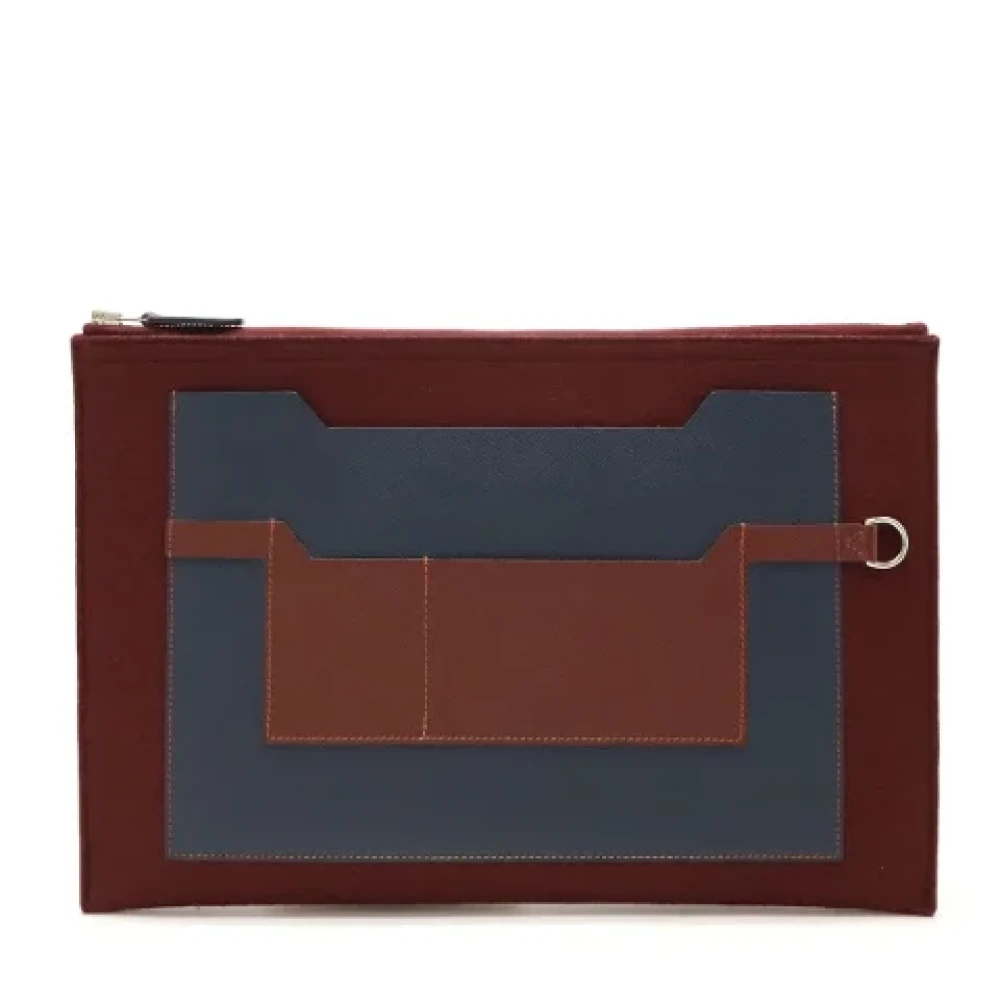 Hermès Vintage Pre-owned Canvas clutches Brown Heren