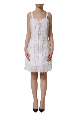 Broderie Anglaise Bomull Mini Klänning