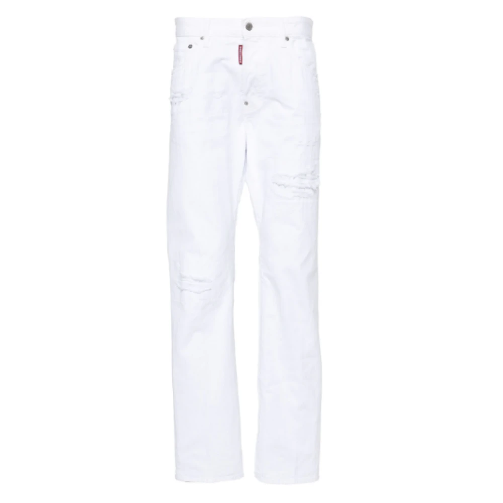 Dsquared2 Straight Trousers White Heren