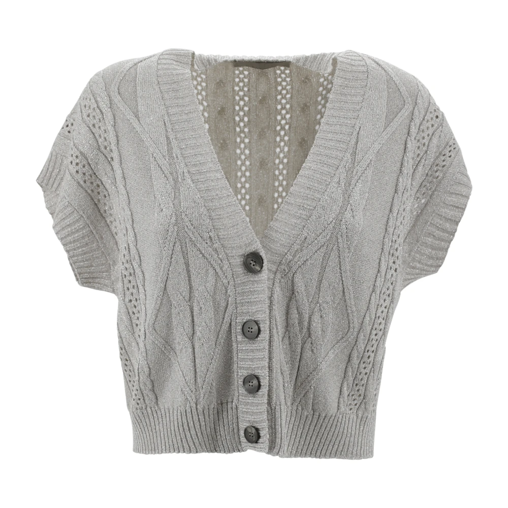 D.Exterior Lurex Vest met Geperforeerde Weefsel White Dames