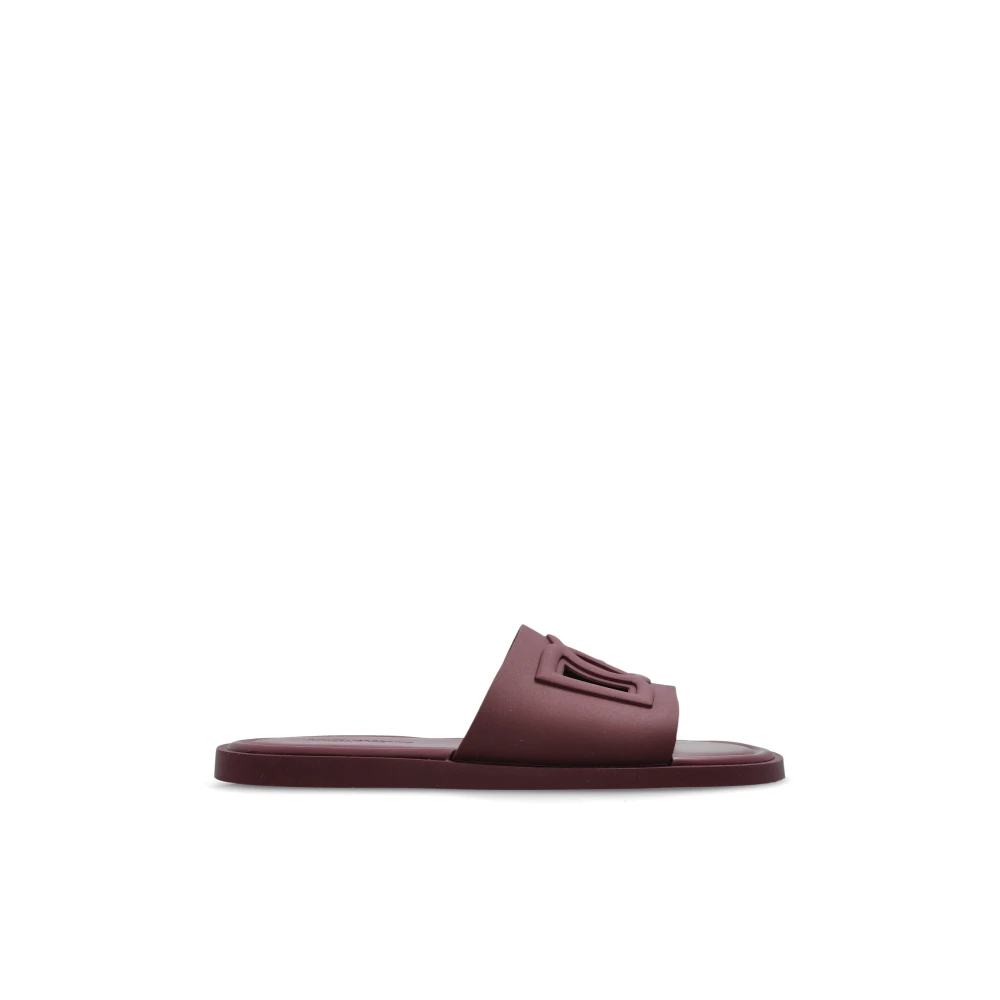 Dolce & Gabbana Uomo Rosso - Infradito In Gomma Con Logo - Shoes - 43 Eu