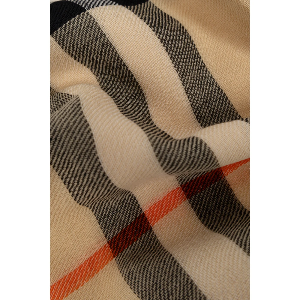 Burberry Wollen sjaal met ruitpatroon Beige Unisex