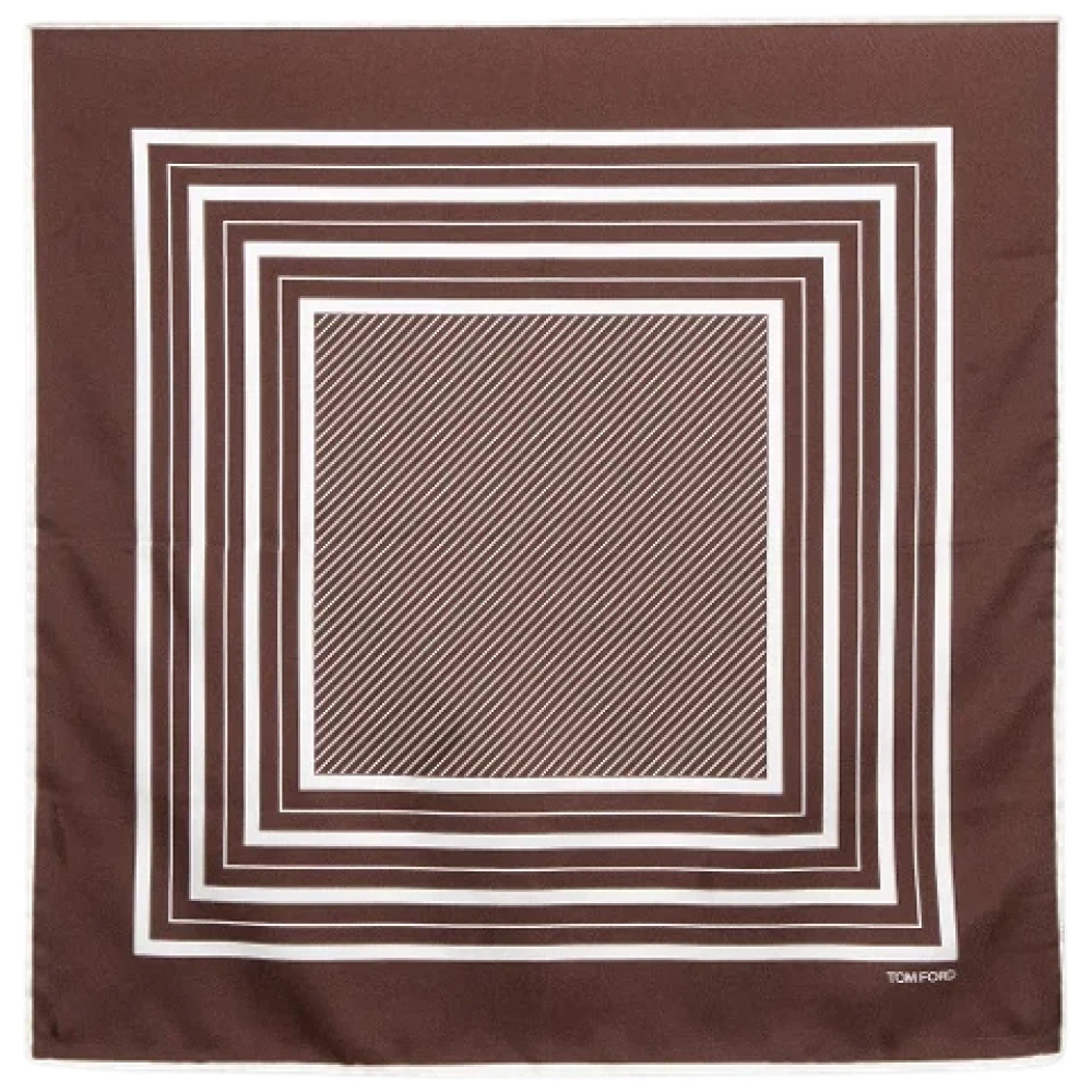 Tom Ford Pre-owned Silk scarves Brown Heren