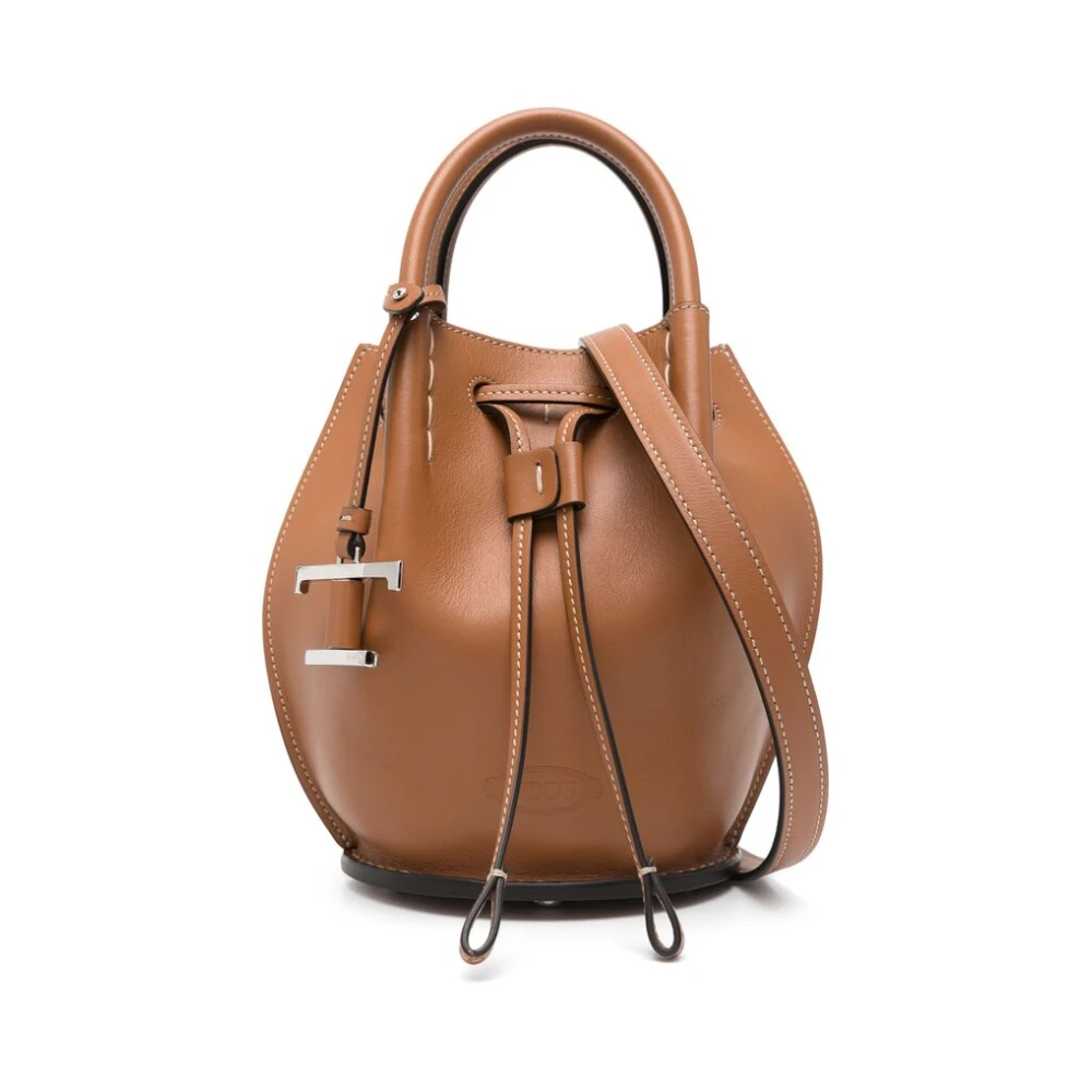 TOD'S Bruine Trekkoordtas met Handvatten Brown Dames