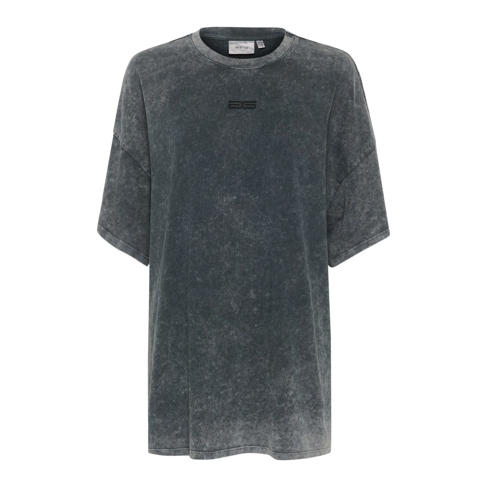Gestuz Oversize Tee Top Donkergrijs Gray Dames