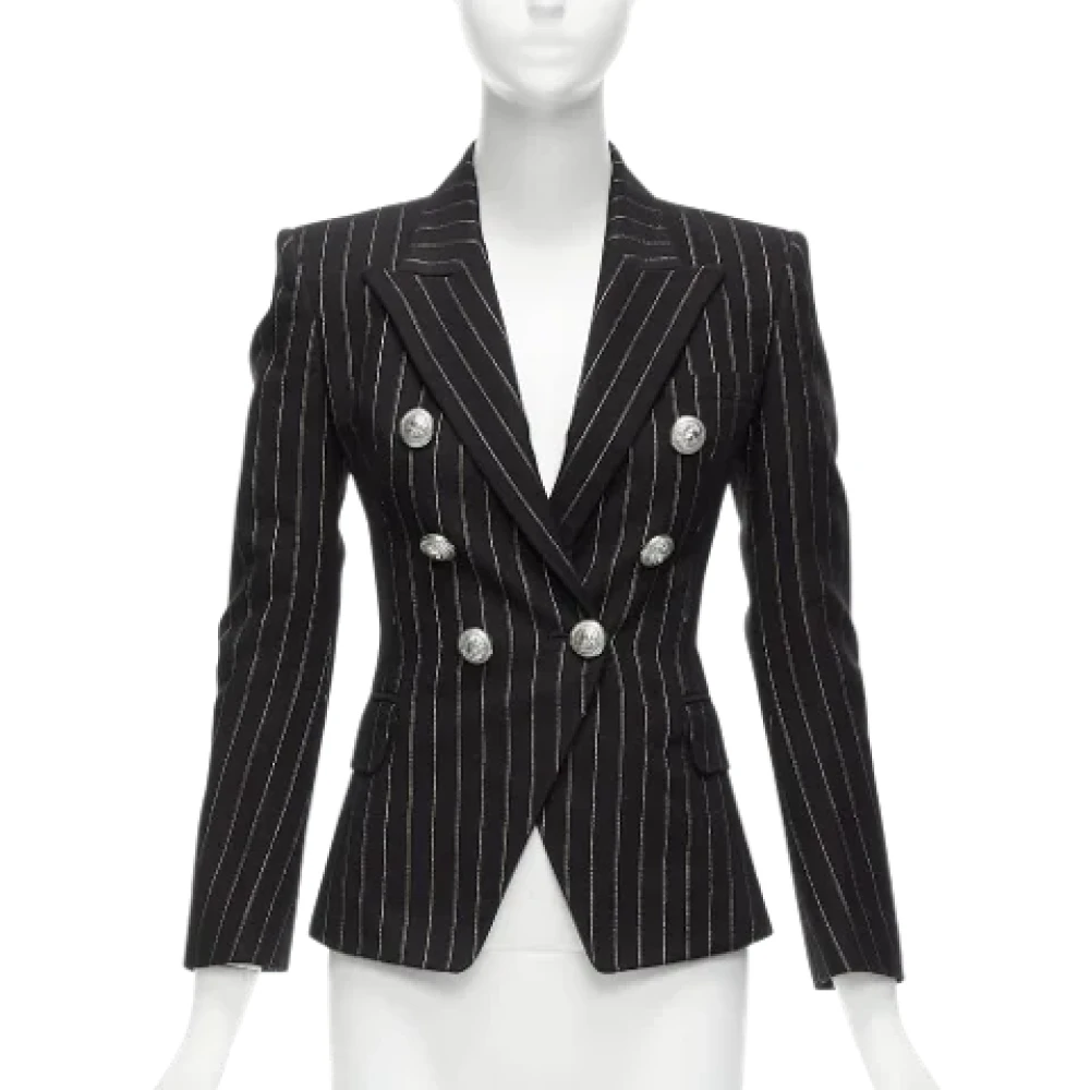 Balmain Pre-owned Cotton outerwear Black Dames