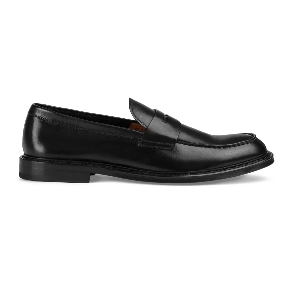 Doucal's Men's Black Mocassino Penny Nappato - Loafers - 9 Uk - Shoes