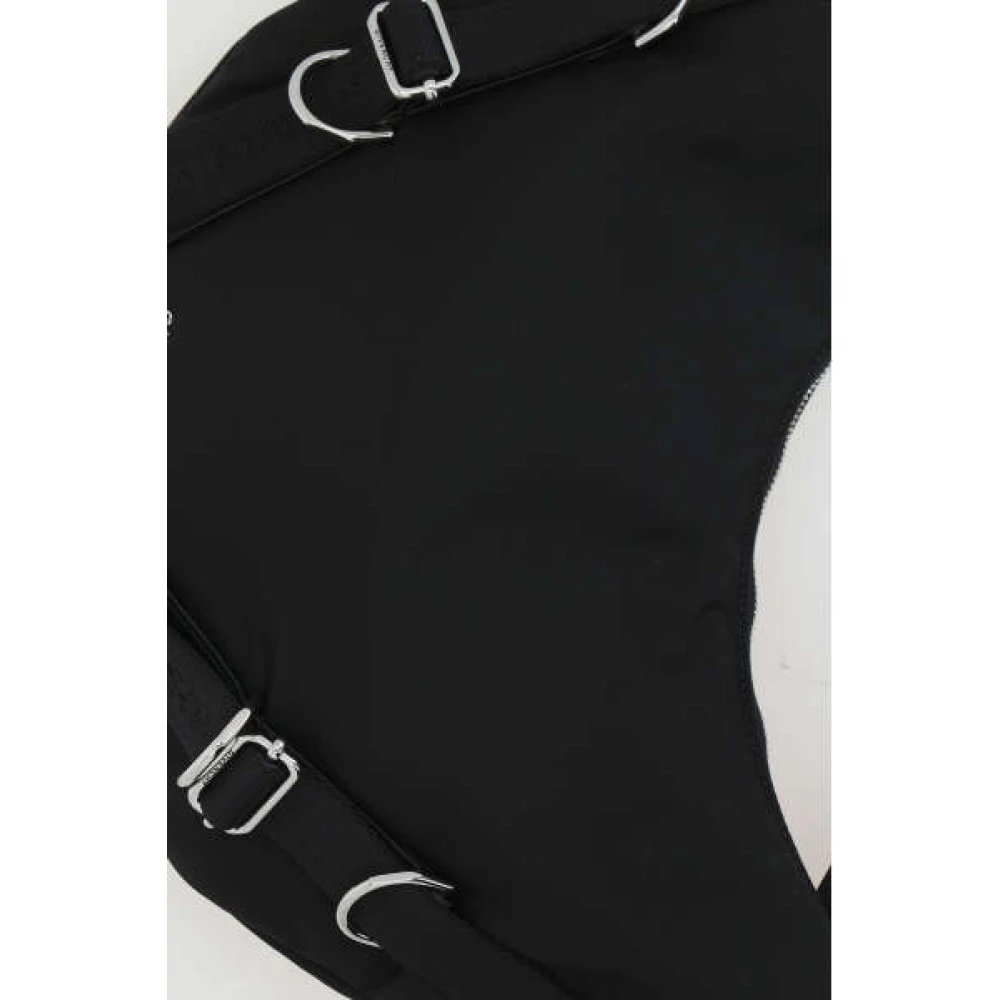 Givenchy Zwarte Nylon Schoudertas met Zilveren Hardware Black Dames