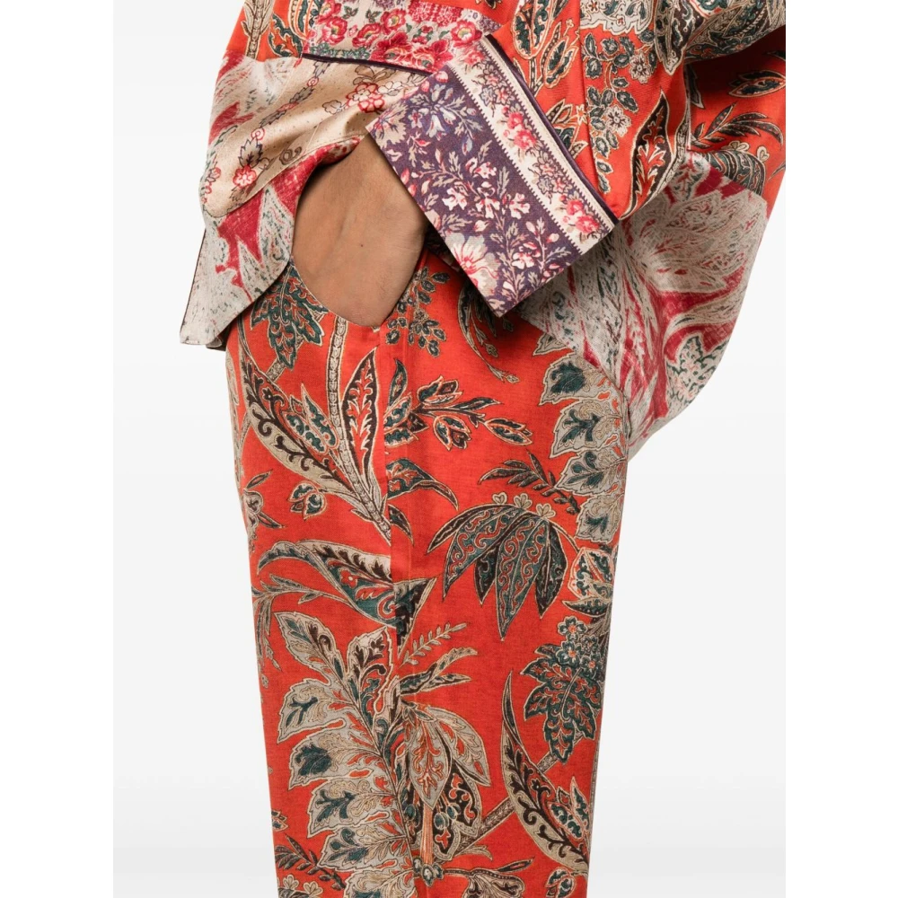 Pierre-Louis Mascia Rode Grafische Print Elastische Taillebroek Red Dames