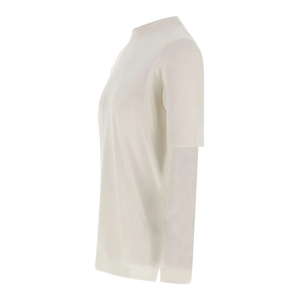 Filippo De Laurentiis Katoenen Crepe T-shirt en Polo White Heren